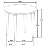 Aldis Round Marble Top Coffee & End Table - White Marble on Natural Mango Wood Tapered Legs – view 15
