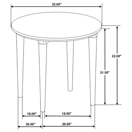 Aldis Round Marble Top Coffee & End Table - White Marble on Natural Mango Wood Tapered Legs – view 15