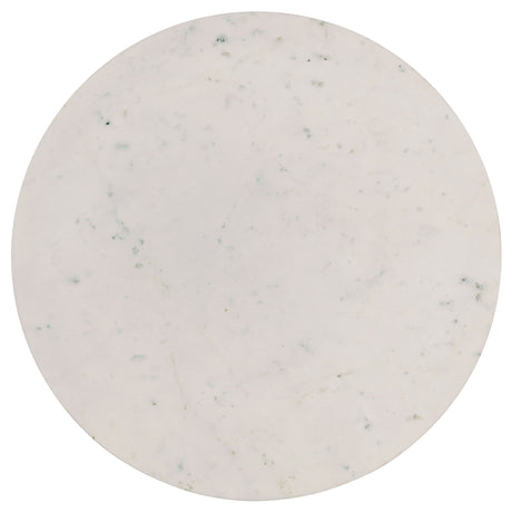 Aldis Round Marble Top Coffee & End Table - White Marble on Natural Mango Wood Tapered Legs – view 7