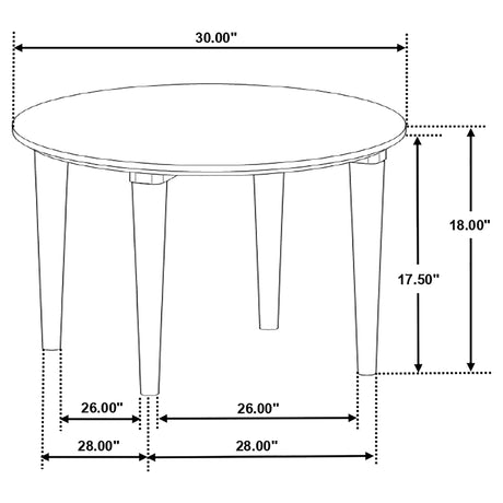 Aldis Round Marble Top Coffee & End Table - White Marble on Natural Mango Wood Tapered Legs – view 9