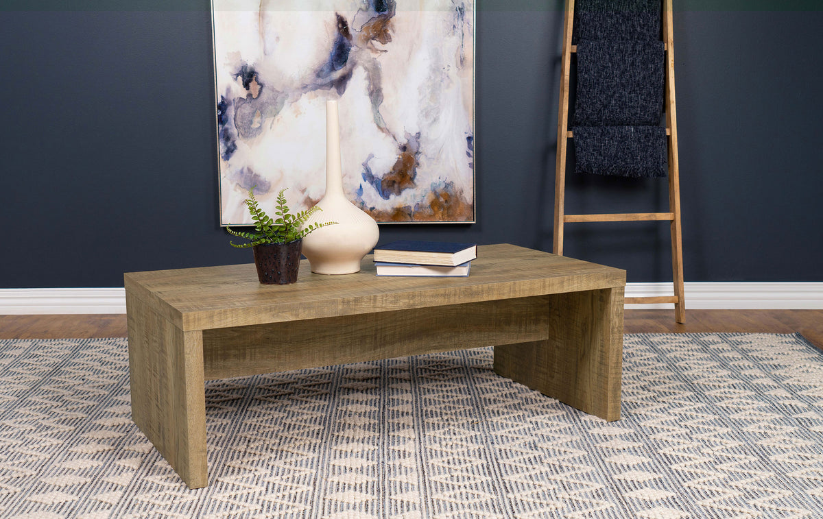 Lynette Coffee Table, End Table & Sets - Rustic Farmhouse Roughhewn Mango Finish – view 1