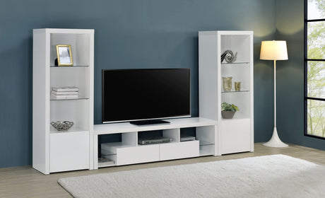 Jude 71" TV Stand & Entertainment Center with Media Towers - 3pcs- TV Stand + 2 Media Towers