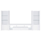 Jude 71" TV Stand & Entertainment Center with Media Towers - High Gloss White with Glass Shelves – view 6