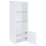 Jude 71" TV Stand & Entertainment Center with Media Towers - High Gloss White with Glass Shelves – view 14