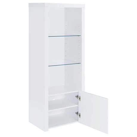 Jude 71" TV Stand & Entertainment Center with Media Towers - High Gloss White with Glass Shelves – view 14