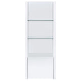 Jude 71" TV Stand & Entertainment Center with Media Towers - High Gloss White with Glass Shelves – view 15
