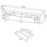 Jude 71" TV Stand & Entertainment Center with Media Towers - High Gloss White with Glass Shelves – view 19