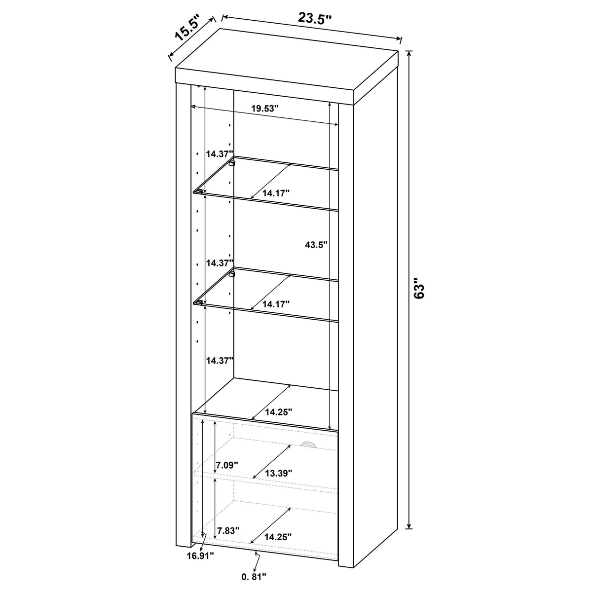 Jude 71" TV Stand & Entertainment Center with Media Towers - High Gloss White with Glass Shelves – view 20
