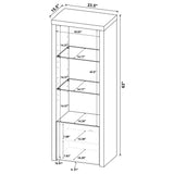 Jude 71" TV Stand & Entertainment Center with Media Towers - High Gloss White with Glass Shelves – view 20