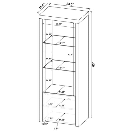 Jude 71" TV Stand & Entertainment Center with Media Towers - High Gloss White with Glass Shelves – view 20