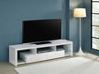 Jude 71" TV Stand & Entertainment Center with Media Towers - High Gloss White with Glass Shelves – view 2