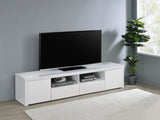 Jude 79" Low-Profile TV Stand - High Gloss White with Soft-Close Drawers, Fits TVs up to 85" – view 1