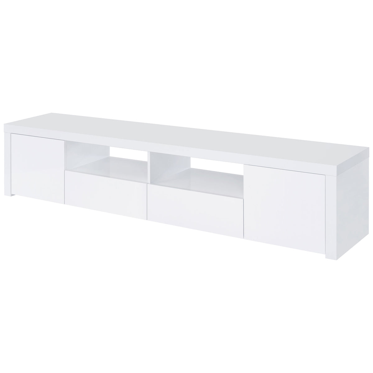 Jude 79" Low-Profile TV Stand - High Gloss White with Soft-Close Drawers, Fits TVs up to 85" – view 5