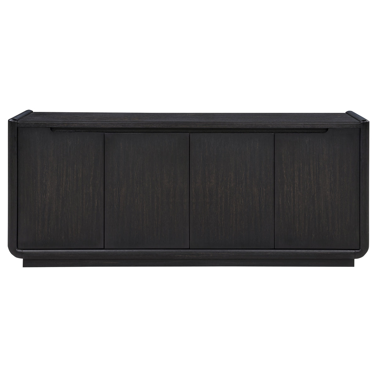 Leandro 72" TV Stand Media Console - Burnished Black Ash with Push-to-Open Doors – view 2