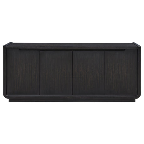 Leandro 72" TV Stand Media Console - Burnished Black Ash with Push-to-Open Doors – view 2