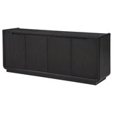 Leandro 72" TV Stand Media Console - Burnished Black Ash with Push-to-Open Doors – view 4