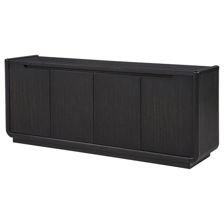 Leandro 72" TV Stand Media Console - Burnished Black Ash with Push-to-Open Doors – view 4