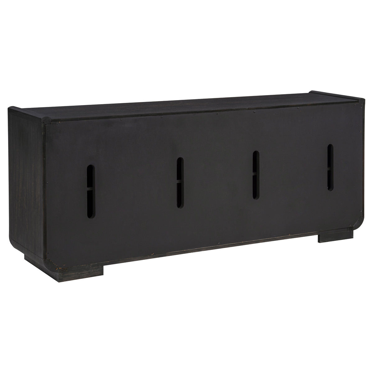Leandro 72" TV Stand Media Console - Burnished Black Ash with Push-to-Open Doors – view 6