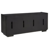 Leandro 72" TV Stand Media Console - Burnished Black Ash with Push-to-Open Doors – view 6