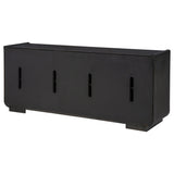 Leandro 72" TV Stand Media Console - Burnished Black Ash with Push-to-Open Doors – view 8