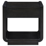 Leandro Coffee Table, End Table & Sofa Console - Burnished Black Ash with Drawers & Open Shelves – view 20