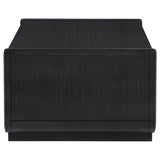 Leandro Coffee Table, End Table & Sofa Console - Burnished Black Ash with Drawers & Open Shelves – view 13