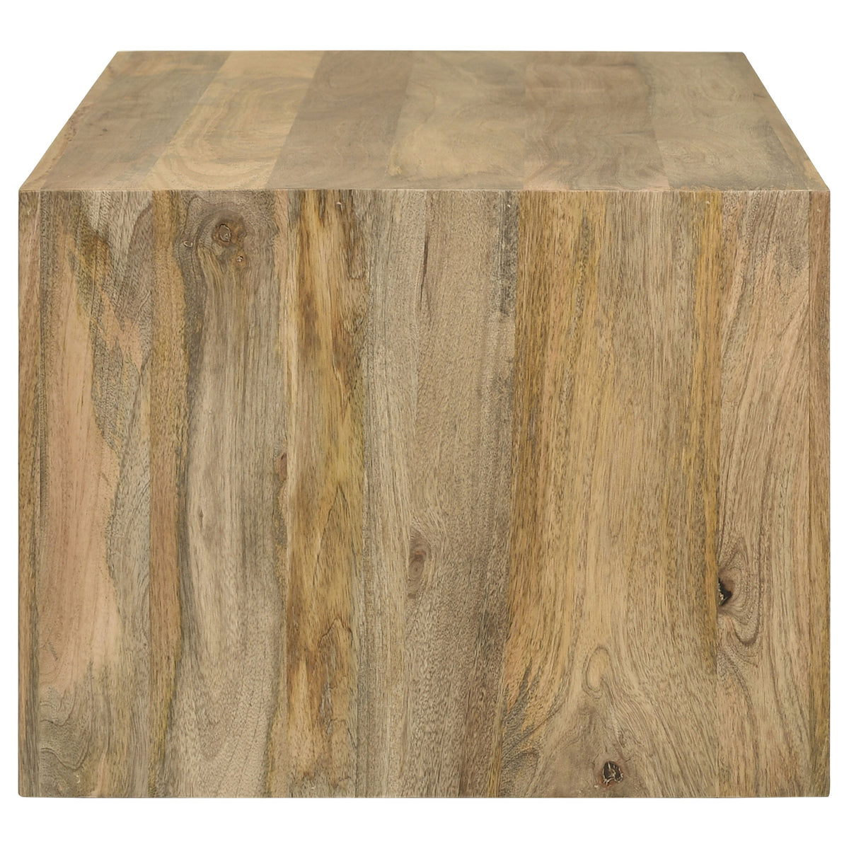 Benton Solid Mango Wood Coffee, End & Console Tables - Rustic Open-Shelf Design in Natural – view 12