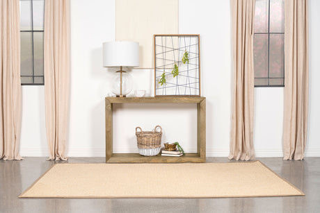 Benton Solid Mango Wood Coffee, End & Console Tables - Rustic Open-Shelf Design in Natural - lifestyle