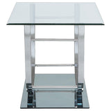 Danville Glass Top Coffee, End & Console Tables - Mirrored Base with Curved Chrome Frame – view 16