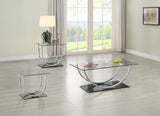 Danville Glass Top Coffee, End & Console Tables - 3pcs- Coffee Table + 2 End Tables