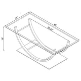 Danville Glass Top Coffee, End & Console Tables - Mirrored Base with Curved Chrome Frame – view 12