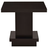 Reston Square Coffee Table, End Table & Console - Tiered Contemporary Design in Cappuccino – view 15