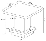 Reston Square Coffee Table, End Table & Console - Tiered Contemporary Design in Cappuccino – view 17