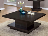 Reston Square Coffee Table, End Table & Console - Tiered Contemporary Design in Cappuccino – view 1
