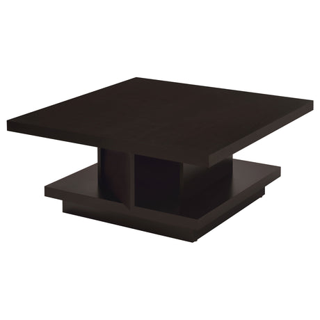 Reston Square Coffee Table, End Table & Console - Tiered Contemporary Design in Cappuccino – view 9