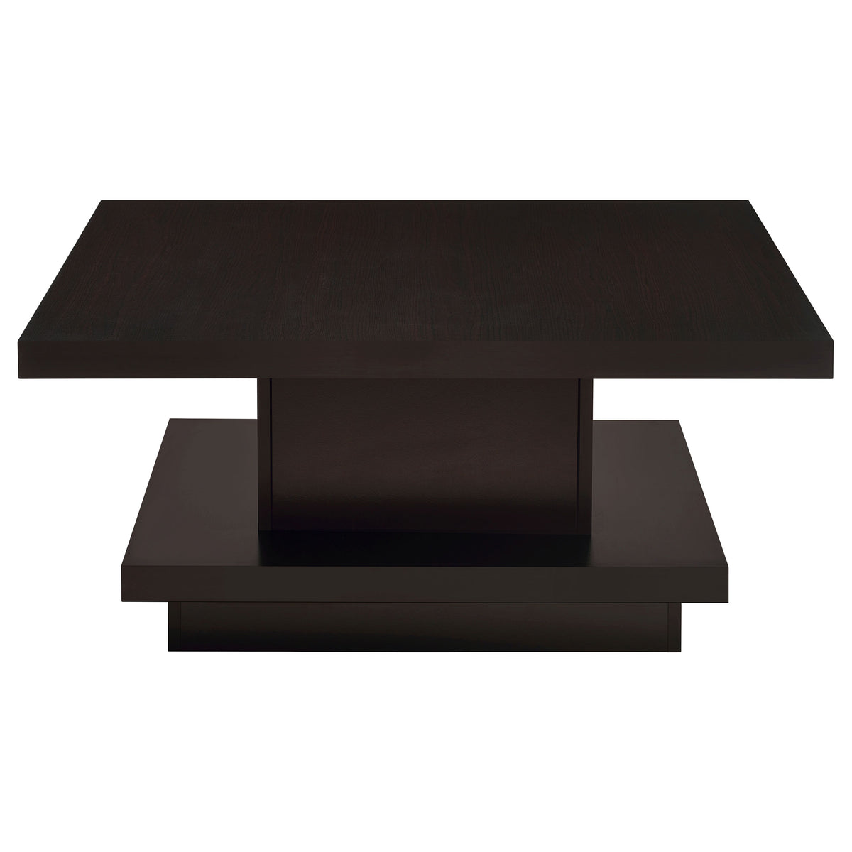 Reston Square Coffee Table, End Table & Console - Tiered Contemporary Design in Cappuccino – view 10