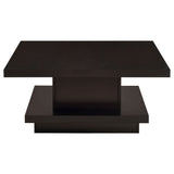 Reston Square Coffee Table, End Table & Console - Tiered Contemporary Design in Cappuccino – view 10