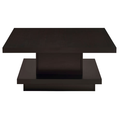Reston Square Coffee Table, End Table & Console - Tiered Contemporary Design in Cappuccino – view 10