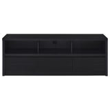 Rutland 59" TV Stand - 3-Drawer Media Console with Open Shelves & Cord Management in Black – view 4
