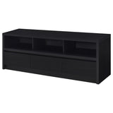 Rutland 59" TV Stand - 3-Drawer Media Console with Open Shelves & Cord Management in Black – view 5