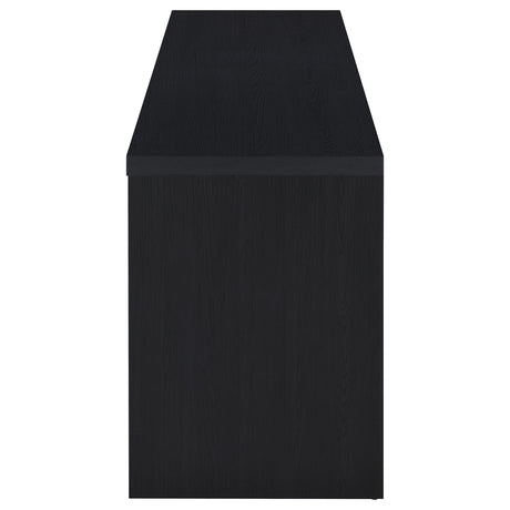 Rutland 59" TV Stand - 3-Drawer Media Console with Open Shelves & Cord Management in Black – view 6