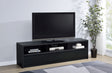 Rutland 78" TV Stand with 3 Drawers - Modern Black Media Console with Open Shelves – view 1
