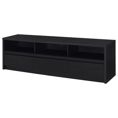 Rutland 78" TV Stand with 3 Drawers - Modern Black Media Console with Open Shelves – view 5