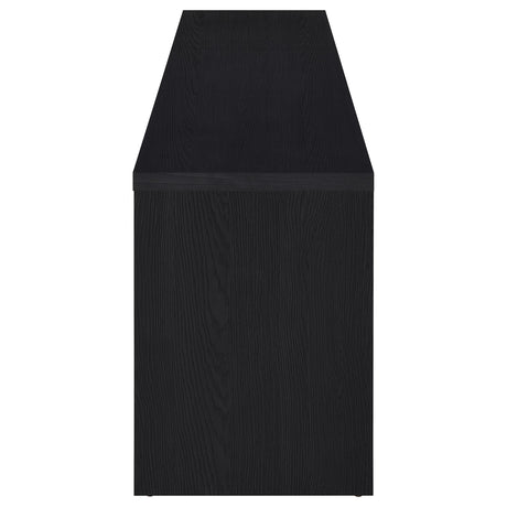Rutland 78" TV Stand with 3 Drawers - Modern Black Media Console with Open Shelves – view 6