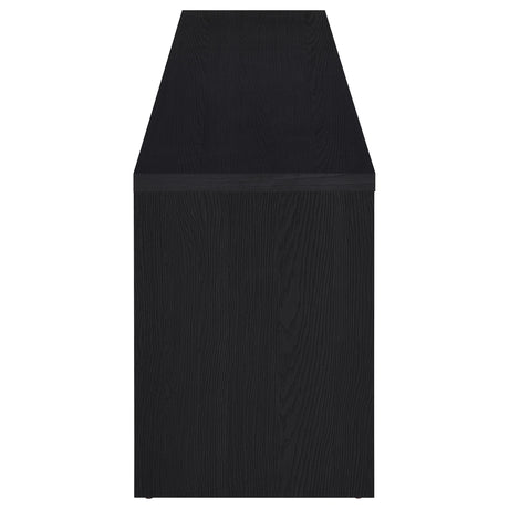 Rutland 78" TV Stand with 3 Drawers - Modern Black Media Console with Open Shelves – view 9