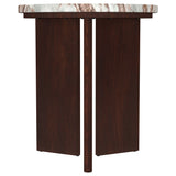 Jenna Round Marble Top Coffee Table & End Table Sets - Solid Mango Wood Angular Legs in Brown – view 16