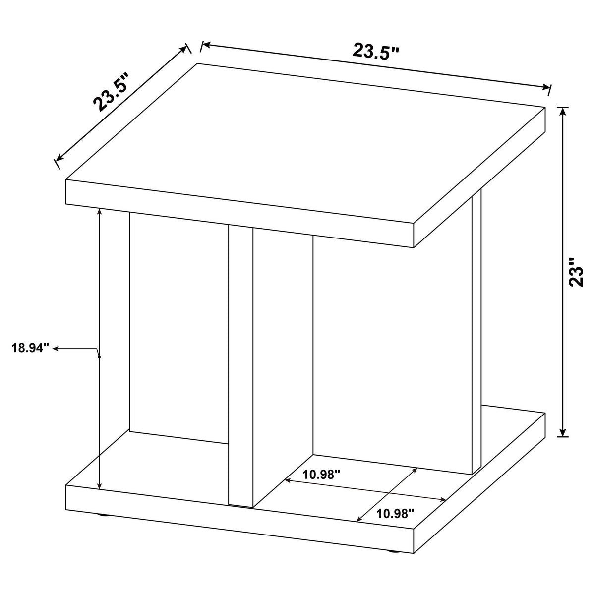 Cortona Square Coffee Table & End Table Sets - Open Cube Storage in Rustic Mango Finish – view 16