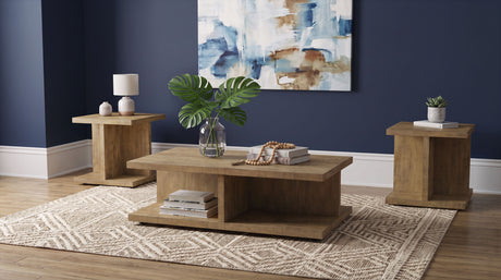 Cortona Square Coffee Table & End Table Sets - 3pcs- Coffee Table + 2 End Tables