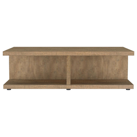 Cortona Square Coffee Table & End Table Sets - Open Cube Storage in Rustic Mango Finish – view 6