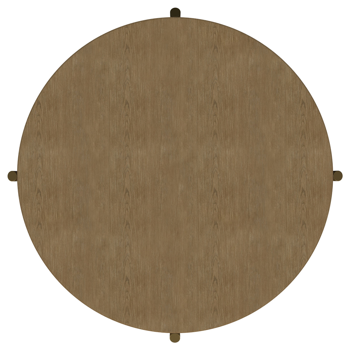 Arini Round Coffee Table & End Table - Sand Wash Ash with Woven Rattan Shelf & Aged Brass Legs – view 9